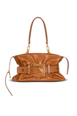 Balmain Calfskin Leather Cinched Belted Anthem Bag in Burnt Orange Vancouver. Shop Online or in Store.