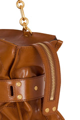 Balmain Calfskin Leather Cinched Belted Anthem Bag in Burnt Orange Vancouver. Shop Online or in Store.