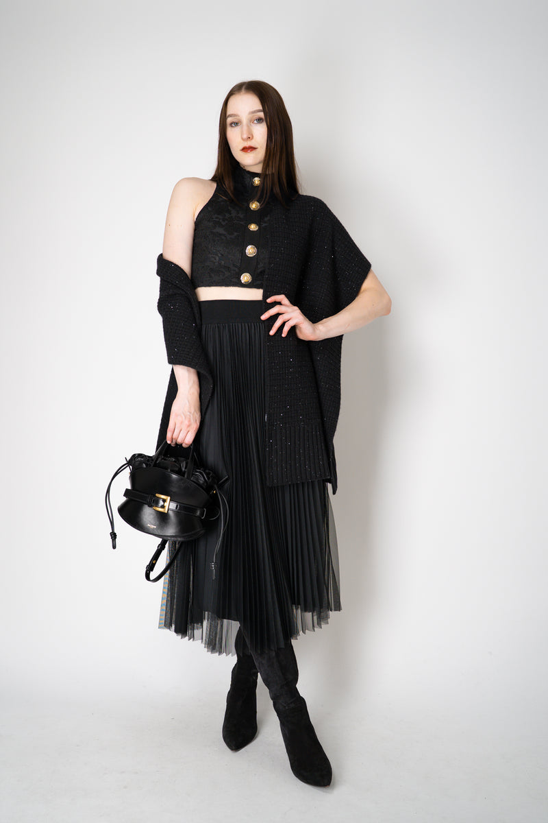 Balmain Cropped Baroque Pattern Halter Top in Black Vancouver. Shop Online or in Store.