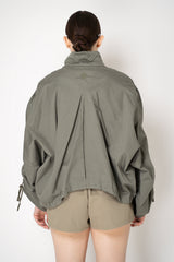 Balmain  Cropped Cotton Gabardine Parka in Olive Green Vancouver. Shop Online or in Store.