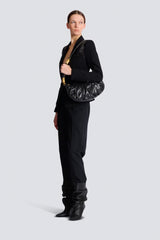 Balmain Ebene Hobo-Buffalo Leather Bag in Black Vancouver. Shop Online or in Store.