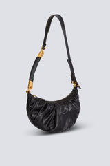 Balmain Ebene Hobo-Buffalo Leather Bag in Black Vancouver. Shop Online or in Store.