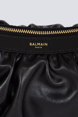 Balmain Ebene Hobo-Buffalo Leather Bag in Black Vancouver. Shop Online or in Store.