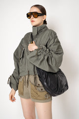 Balmain Ebene Large Hobo-Buffalo Leather Bag in Black Vancouver. Shop Online or in Store.