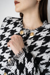 Balmain Edge-To-Edge Tweed Houndstooth Jacket Vancouver. Shop Online or in Store.