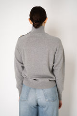 Balmain Knit Cashmere Cropped Turtleneck Sweater in Heather Grey Vancouver. Shop Online or in Store.