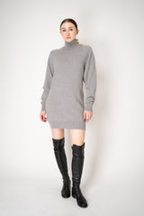 Balmain Knit Cashmere Jumper Dress in Heather Grey Vancouver. Shop Online or in Store.