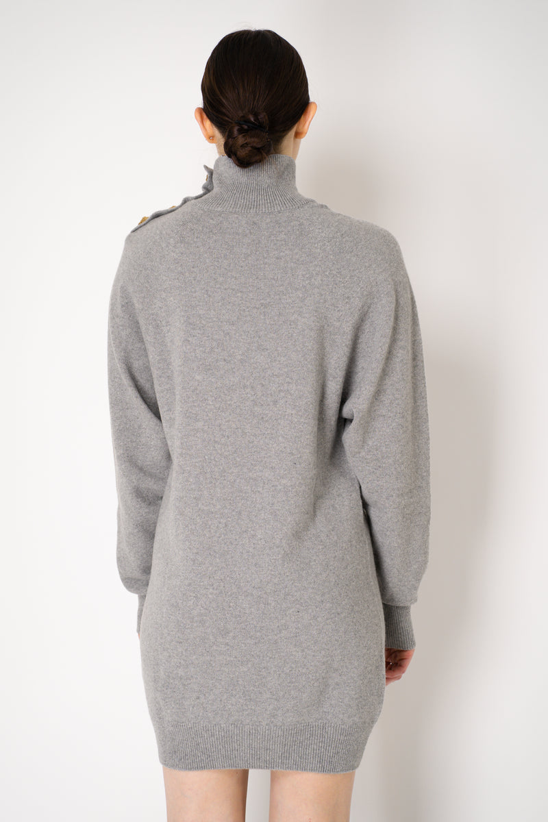 Balmain Knit Cashmere Jumper Dress in Heather Grey Vancouver. Shop Online or in Store.