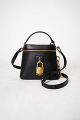 Balmain Lock and Key Vanity Calfskin Leather Bag in Black Vancouver. Shop Online or in Store.