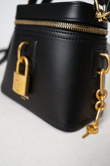 Balmain Lock and Key Vanity Calfskin Leather Bag in Black Vancouver. Shop Online or in Store.