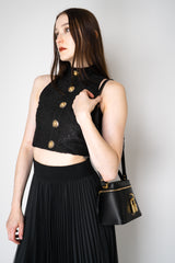 Balmain Lock and Key Vanity Calfskin Leather Bag in Black Vancouver. Shop Online or in Store.