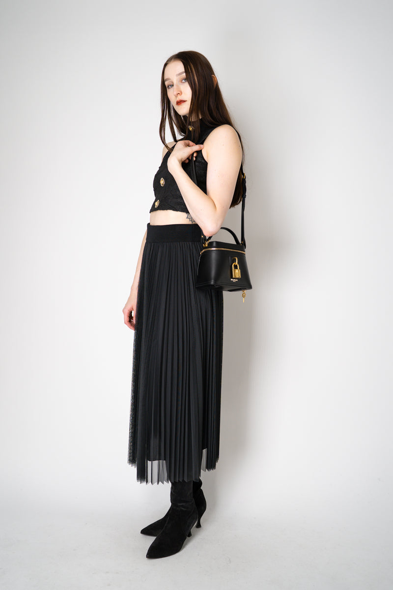 Balmain Lock and Key Vanity Calfskin Leather Bag in Black Vancouver. Shop Online or in Store.