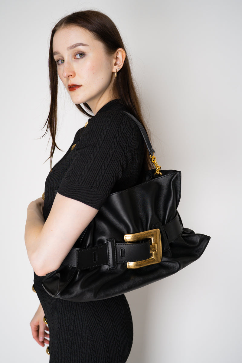 Balmain Medium Anthem Bag in Black Leather Vancouver. Shop Online or in Store. 