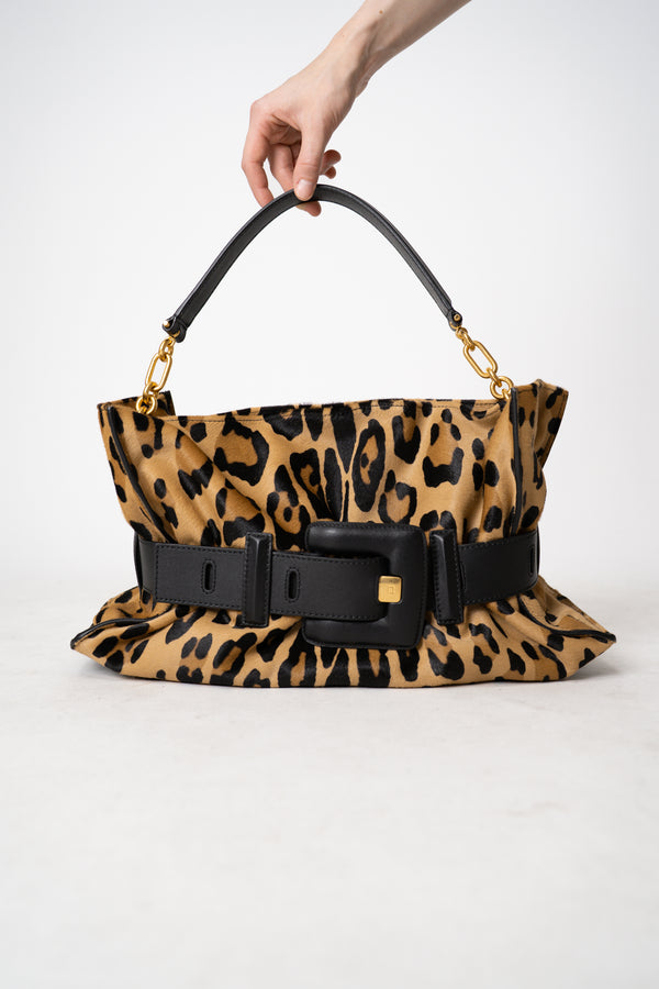 Balmain Medium Anthem Ponyskin-Style Leopard Print Bag Vancouver. Shop Online or in Store.
