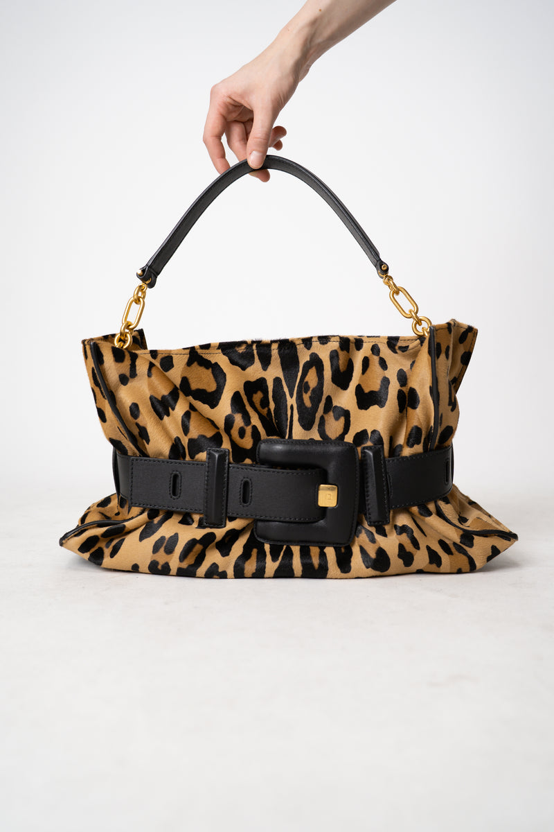 Balmain Medium Anthem Ponyskin-Style Leopard Print Bag Vancouver. Shop Online or in Store.