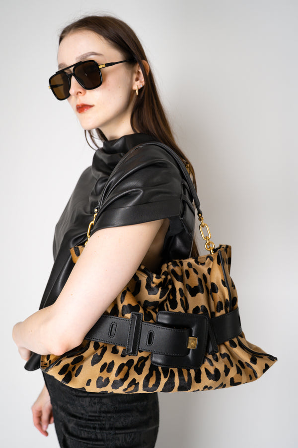 Balmain Medium Anthem Ponyskin-Style Leopard Print Bag Vancouver. Shop Online or in Store.