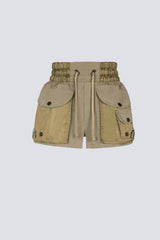 Balmain Pull-On Style Cotton Twill Cargo Shorts in Olive Green Vancouver. Shop Online or in Store.