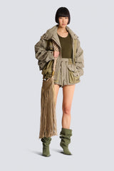 Balmain Pull-On Style Cotton Twill Cargo Shorts in Olive Green Vancouver. Shop Online or in Store.