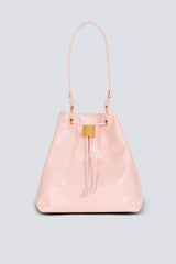 Balmain Pulse Calfskin Leather Backpack with Gold Metal Chains in Pastel Pink Vancouver. Shop Online or in Store.