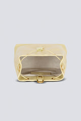Balmain Pulse Calfskin Leather Backpack with Gold Metal Chains in Pastel Yellow Vancouver. Shop Online or in Store.