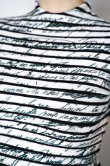 Balmain Satin T-shirt in Black and White "Love Letter" Print Vancouver. Shop Online or in Store.