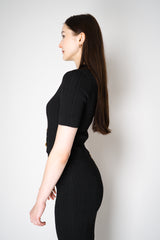 Balmain Short Sleeve Stretch Cable-Knit Cardigan in Black Vancouver. Shop Online or in Store.