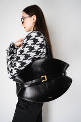 Balmain Shuffle Cinched Medium Bag in Black Leather Vancouver. Shop Online or in Store.