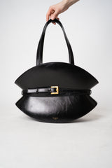 Balmain Shuffle Cinched Medium Bag in Black Leather Vancouver. Shop Online or in Store.