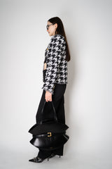 Balmain Shuffle Cinched Medium Bag in Black Leather Vancouver. Shop Online or in Store.