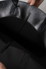 Balmain Shuffle Cinched Medium Bag in Black Leather Vancouver. Shop Online or in Store.