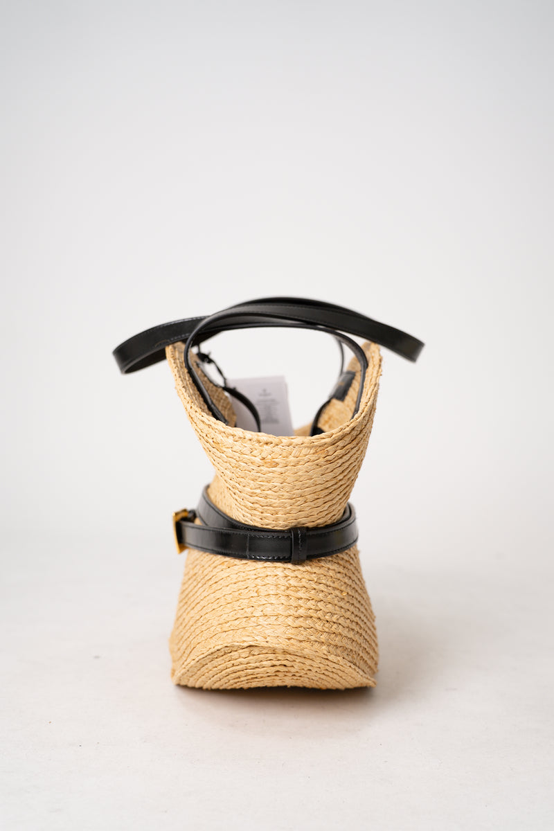 Balmain Shuffle Cinched Medium Bag in Raffia Vancouver. Shop Online or in Store.