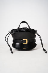 Balmain Shuffle Cinched Mini Bag in Black Leather Vancouver. Shop Online or in Store.