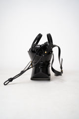 Balmain Shuffle Cinched Mini Bag in Black Leather Vancouver. Shop Online or in Store.