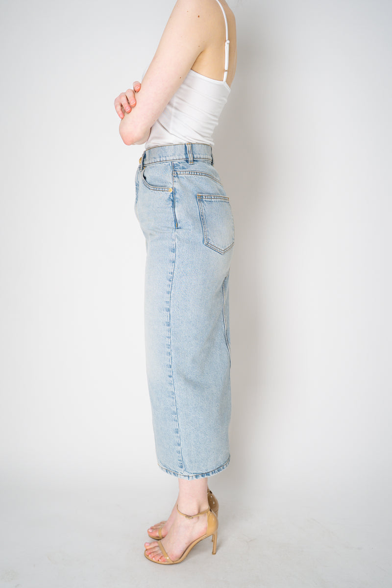 Balmain Slit Front Denim Midi Skirt Vancouver. Shop Online or in Store.