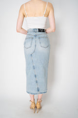Balmain Slit Front Denim Midi Skirt Vancouver. Shop Online or in Store.