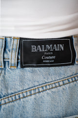 Balmain Slit Front Denim Midi Skirt Vancouver. Shop Online or in Store.