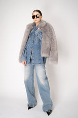 Balmain Straight Leg Faded Denim Jeans in Blue Vancouver. Shop Online or in Store.