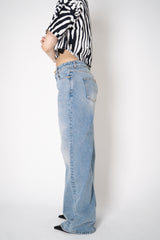 Balmain Straight Leg Faded Denim Jeans in Blue Vancouver. Shop Online or in Store.