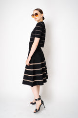 Balmain Stretch Knit Stripes Viscose Knit Cardigan in Black Vancouver. Shop Online or in Store.