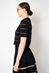 Balmain Stretch Knit Stripes Viscose Knit Cardigan in Black Vancouver. Shop Online or in Store.