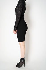 Balmain Stretch Knit Viscose Pencil Skirt in Black Vancouver. Shop Online or in Store.