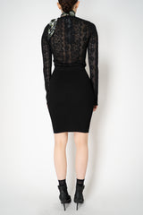 Balmain Stretch Knit Viscose Pencil Skirt in Black Vancouver. Shop Online or in Store.