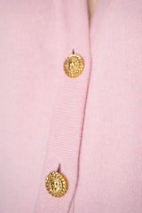 Balmain V-Neck Eco Cashmere Loose Fit Cardigan in Pink Vancouver. Shop Online or in Store.