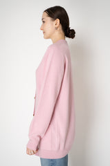 Balmain V-Neck Eco Cashmere Loose Fit Cardigan in Pink Vancouver. Shop Online or in Store.