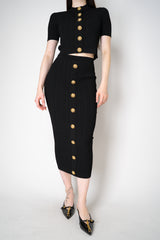 Balmain Viscose Blend Cable Knit Skirt in Black Vancouver. Shop Online or in Store.