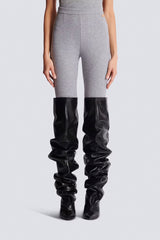 Balmain Wool Blend Knit Leggings in Heather Grey Vancouver. Shop Online or in Store.