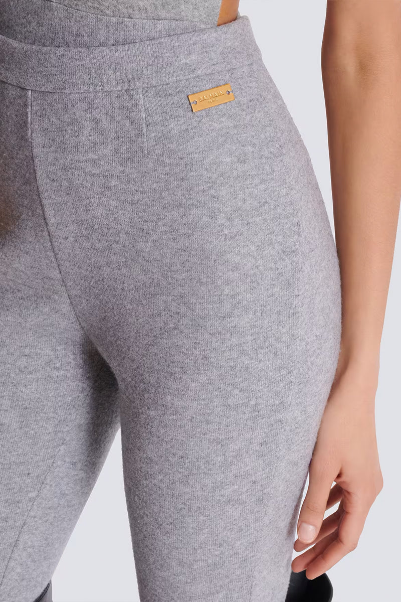 Balmain Wool Blend Knit Leggings in Heather Grey Vancouver. Shop Online or in Store.