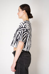 Balmain Zebra Branded Cropped T-Shirt in Black and White Vancouver. Shop Online or in Store.