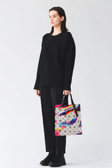 Bao Bao Issey Miyake Warp Light Refraction Tote in White Mix