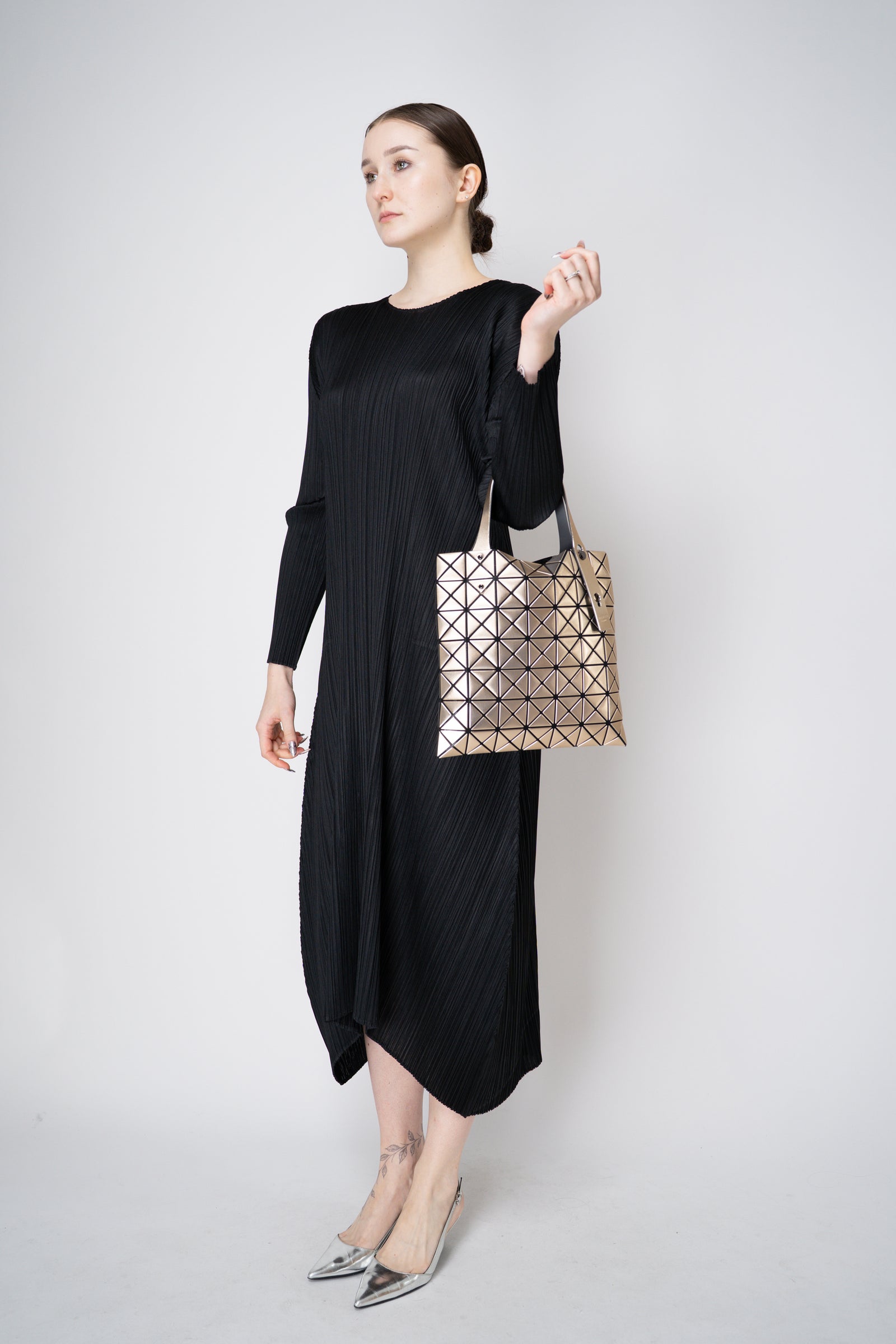 Bao Bao Issey Miyake Platinum Mini Metallic Tote Bag in Gold